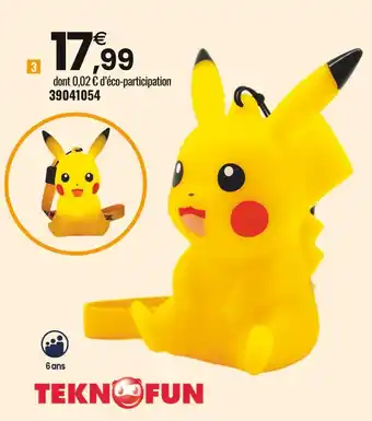 JouéClub Teknofun figurine lumineuse pikachu 9 cm offre