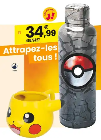 JouéClub Pokémon coffret cadeau pokémon mug 3d et bouteille 515 ml offre