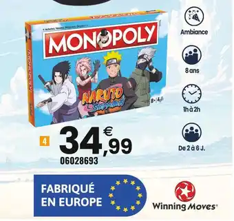 JouéClub Winning moves monopoly naruto shippuden offre