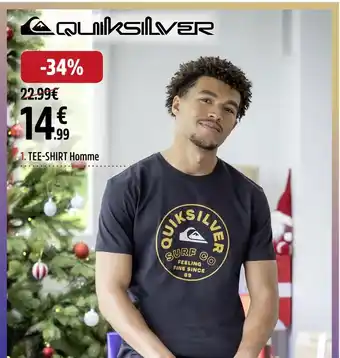 Intersport Quiksilver tee-shirt homme offre