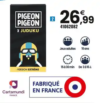 JouéClub Cartamundi pigeon pigeon x juduku version extrême offre