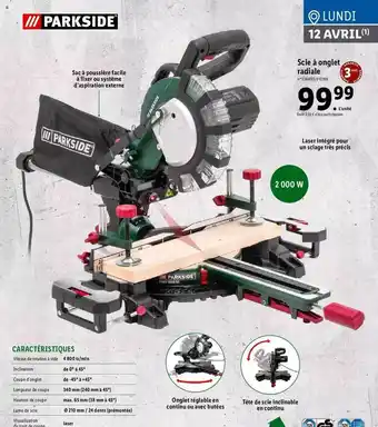 Lidl Scie à Onglet Radiale Parkside offre