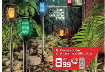 Gifi Torche solaire effet flamme multicolore offre