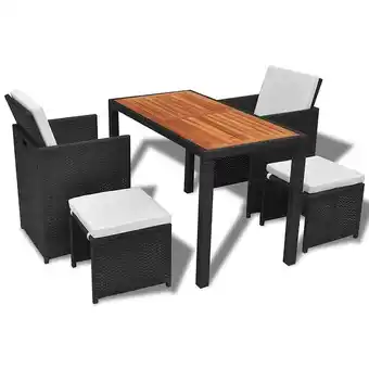 Bricorama Mobilier de jardin 11 pcs noir bois d'acacia résine tressée - noir offre