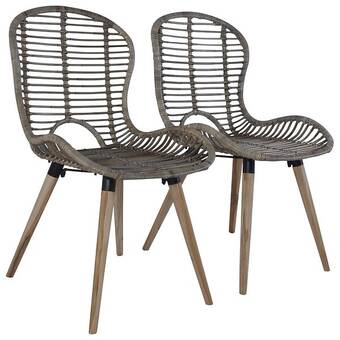Bricorama Chaise de jardin 4 pcs rotin 48x64x85 cm marron - brun - sièges d'extérieur - chaises d'extérieur - brun - brun offre
