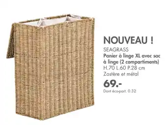 Casa Panier a Linge XL Avec Sac a Linge (2 Compartiments) offre