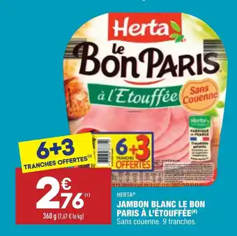 ALDI Jambon Blanc Le Bon Paris a L'ètouffèe offre