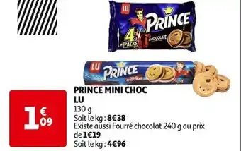 Auchan PRINCE MINI CHOC LU offre
