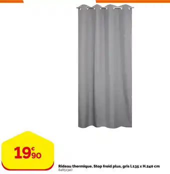 Weldom Rideau thermique, stop froid plus, gris l.135 x h.240 cm offre