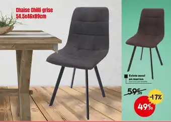 Maxi Bazar Chaise chilli grise 54.5x46x89cm offre