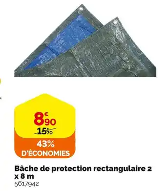 Weldom Bâche de protection rectangulaire 2 x 8 m offre