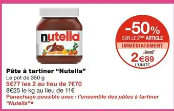 Monoprix Nutella pâte à tartiner offre