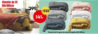 Maxi Bazar Chemin de lit gaze de coton angelia 80x180cm offre