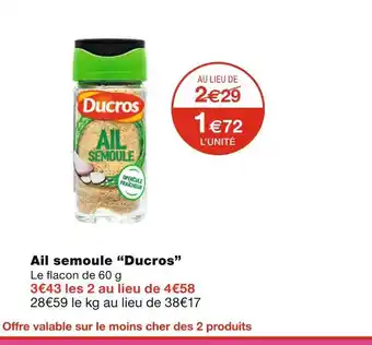 Monoprix Ducros ail semoule offre
