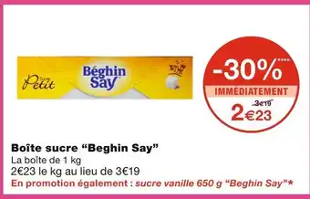 Monoprix Beghin say boîte sucre offre