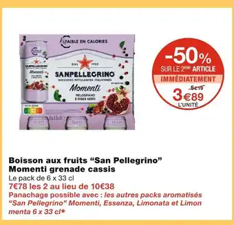 Monoprix San pellegrino boisson aux fruits momenti grenade cassis offre