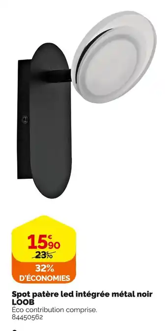 Weldom Spot patère led intégrée métal noir loob offre