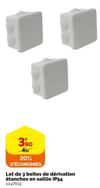 Weldom Lot de 3 boîtes de dérivation étanches en saillie ip54 offre