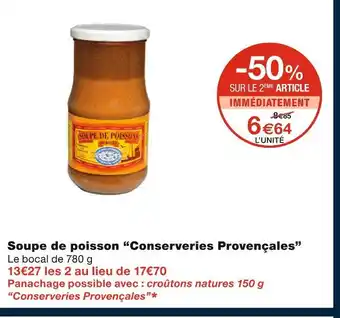 Monoprix Conserveries provençales soupe de poisson offre