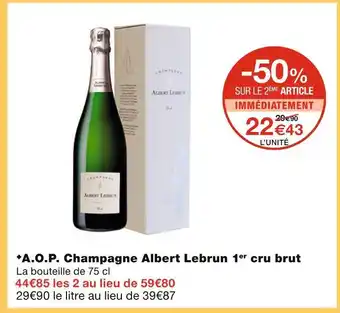 Monoprix Albert lebrun a.o.p. champagne 1er cru brut offre