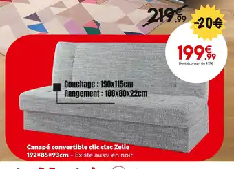 Maxi Bazar Canapé convertible clic clac zelie 192x85x93cm offre