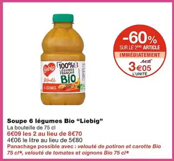 Monoprix Liebig soupe 6 légumes bio offre