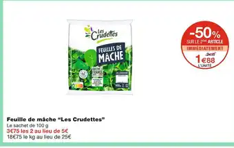 Monoprix Les crudettes feuille de mâche offre