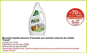 Monoprix Persil lessive liquide douceur d’amande aux extraits naturels de vanille offre