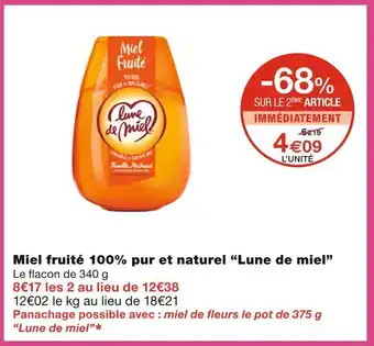 Monoprix Lune de miel miel fruité 100% pur et naturel offre