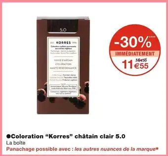 Monoprix Korres coloration châtain clair 5.0 offre