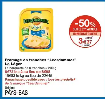 Monoprix Leerdammer fromage en tranches offre