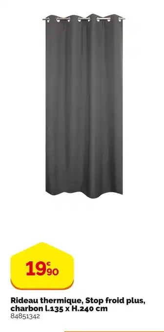 Weldom Rideau thermique, stop froid plus, charbon l.135 x h.240 cm offre