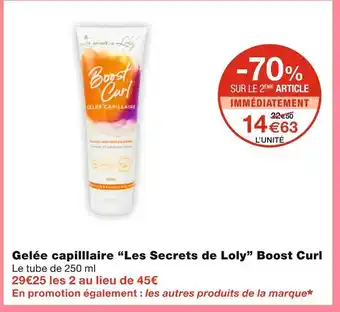 Monoprix Les secrets de loly gelée capilllaire boost curl offre