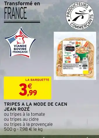 Intermarché Jean rozé tripes a la mode de caen offre