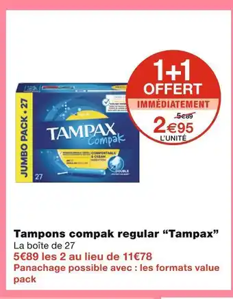 Monoprix Tampax tampons compak regular offre
