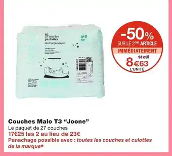 Monoprix Joone couches malo t3 offre