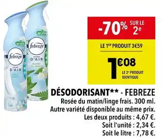 Supeco Febreze désodorisant offre