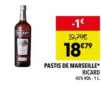 Supeco Ricard pastis de marseille offre