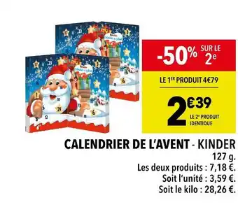 Supeco Kinder calendrier de l’avent offre