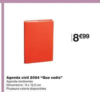 Monoprix Quo vadis agenda civil 2024 offre