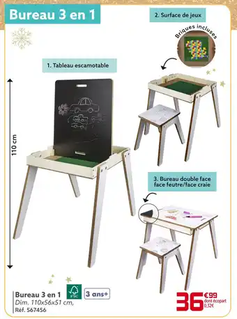 Gifi Bureau 3 en 1 offre
