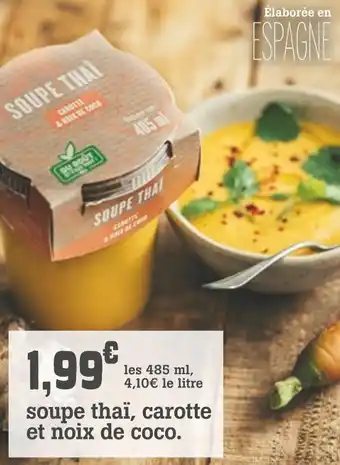 Soupe thaï, carotte et noix de coco