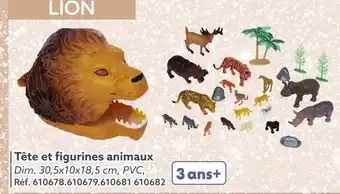 Gifi Tête et figurines animaux lion offre