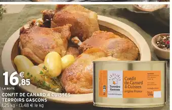 Intermarché CONFIT DE CANARD 4 CUISSES TERROIRS GASCONS offre