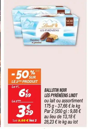 Netto BALLOTIN NOIR LES PYRÉNÉENS LINDT offre
