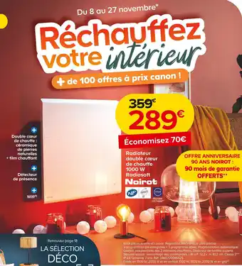 Castorama Radiateur double cœur de chauffe 1000 W Radiasoft offre