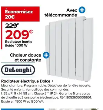 Castorama Radiateur électrique Dolce + offre