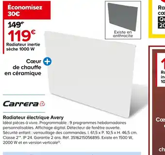 Radiateur électrique Avery