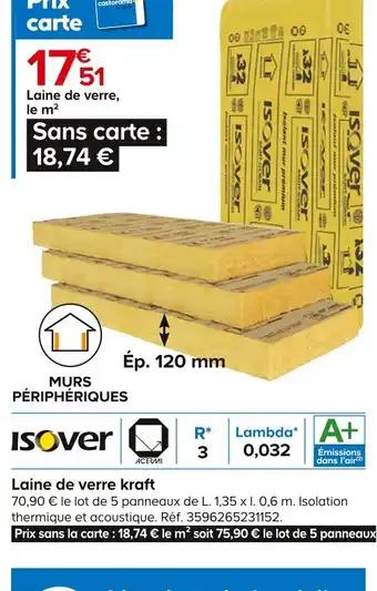 Laine de verre kraft