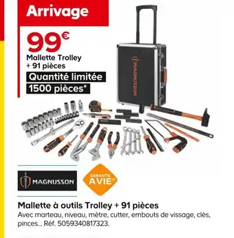 Castorama Mallette à outils Trolley + 91 pièces offre